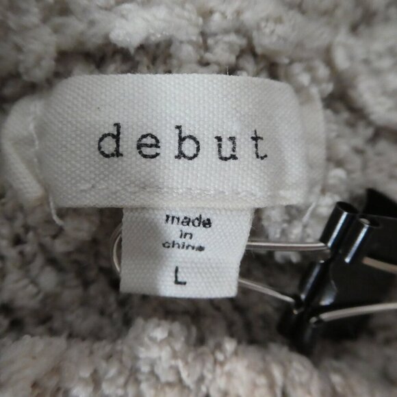 Debut Beige Mock Neck Pullover Popcorn Sweater Womens Large - Picture 5 of 7